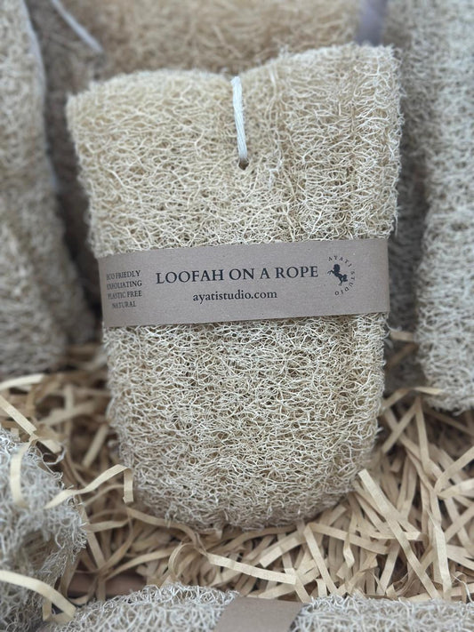 Natural Loofah on a Rope