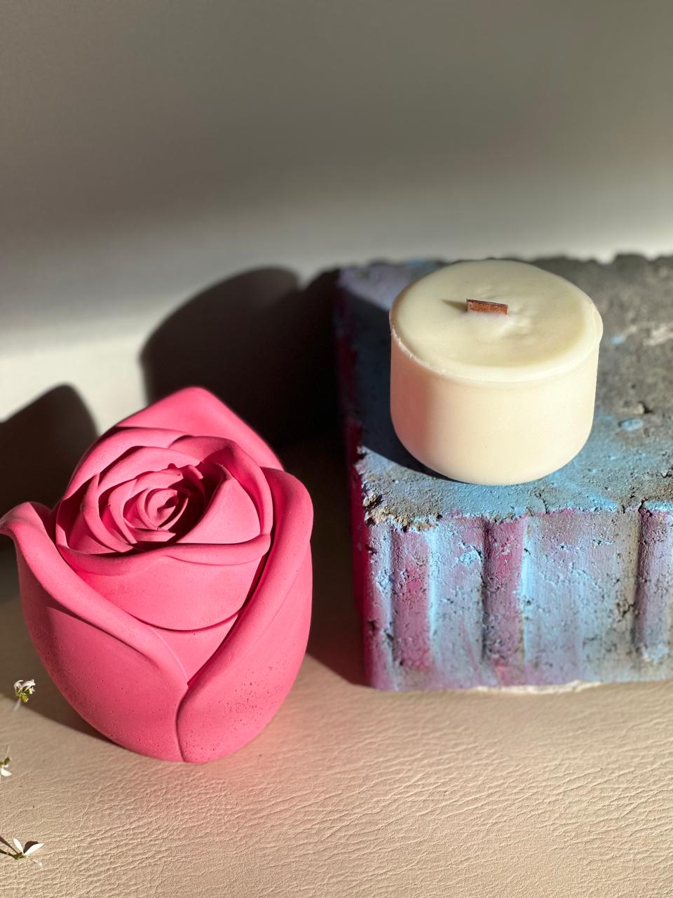Refillable Rose Jar Candle